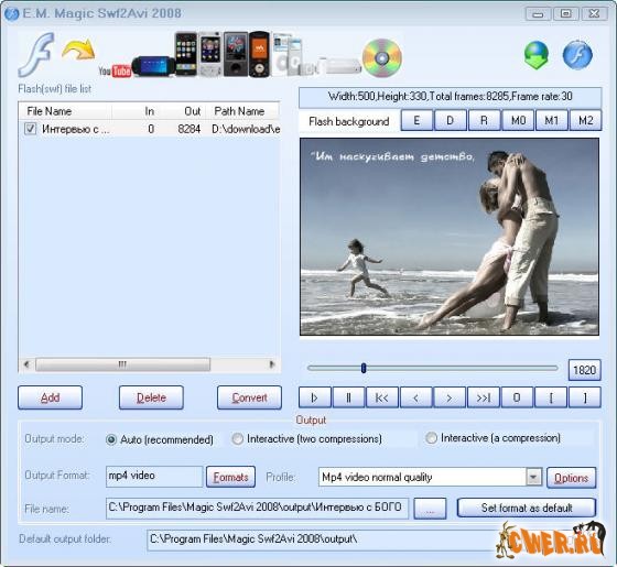 Magic Swf2Avi 2008 build 5.0.8.408