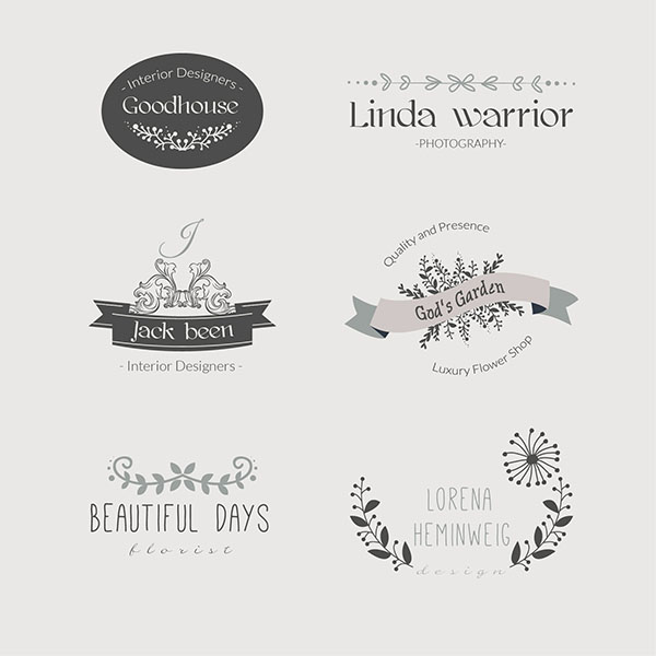 Miscellaneous floral vector logos (Cwer.ws)