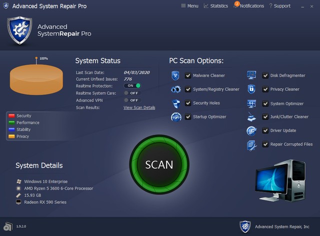 Advanced System Repair Pro 1.9.2.0