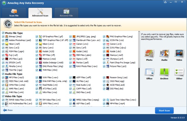 Amazing Any Data Recovery 8.9.9.9