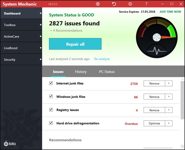 System Mechanic 16.5.3.1